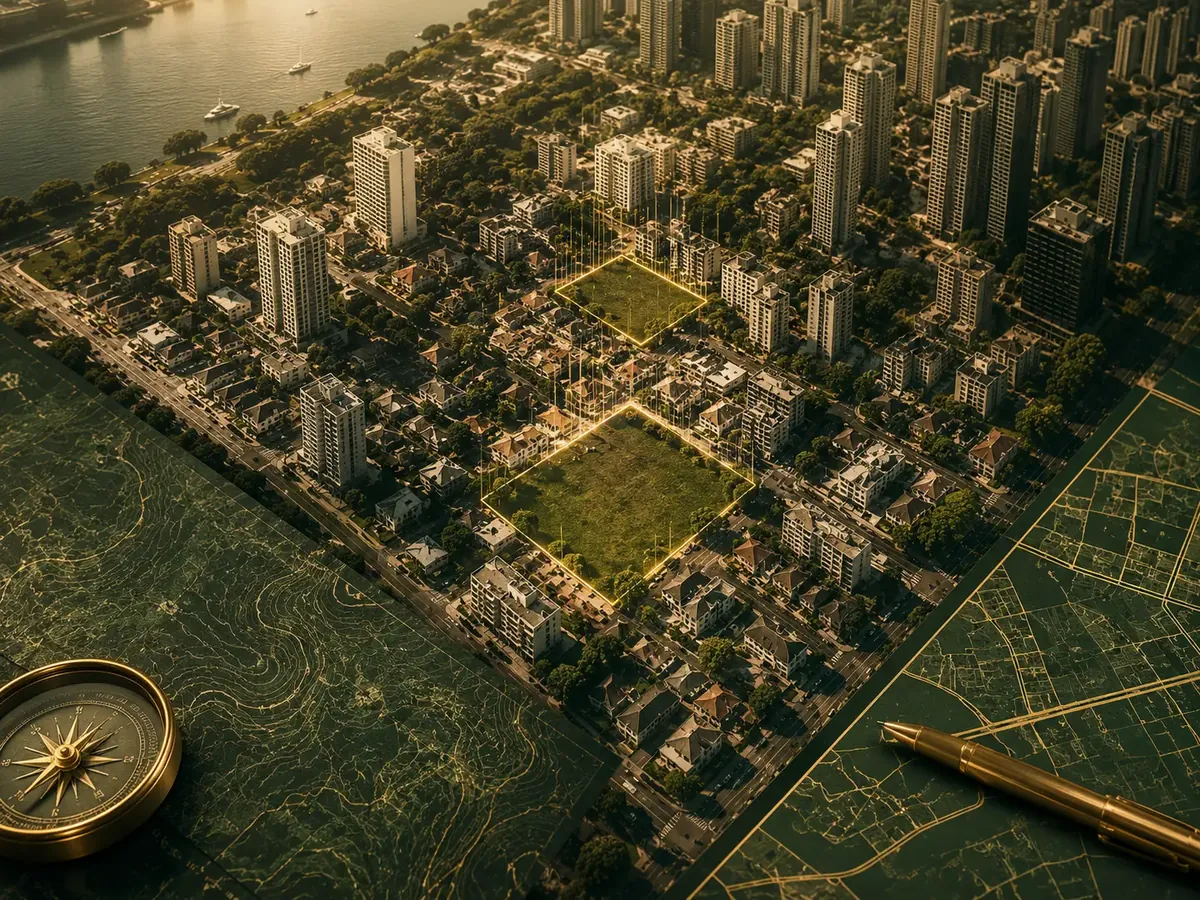 Vista urbana utilizada para análise de terrenos com potencial imobiliário